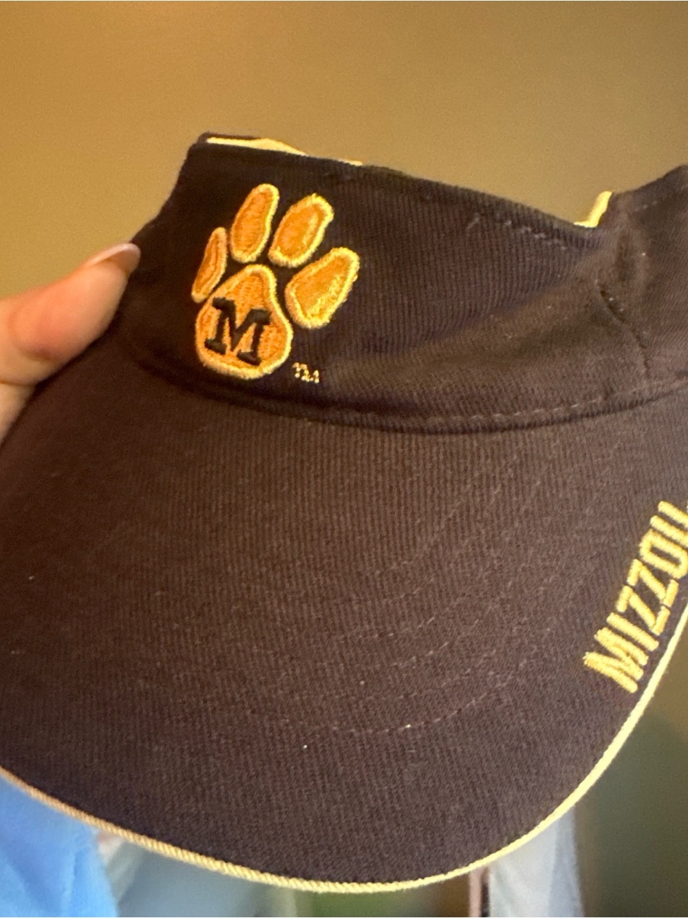 Champs Black and Gold Mizzou Paw Visor